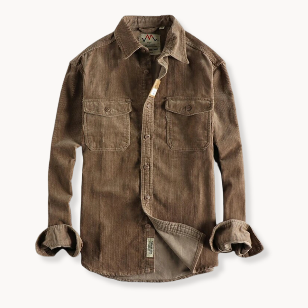 Chemise en velours côtelé homme à manches longues en coton 7