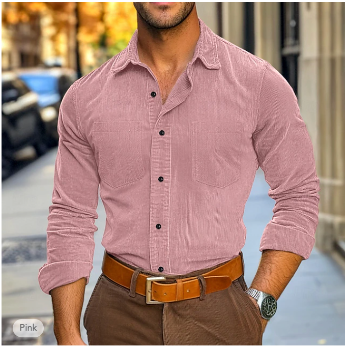 Chemise en velours côtelé homme élégante pour l'automne 4