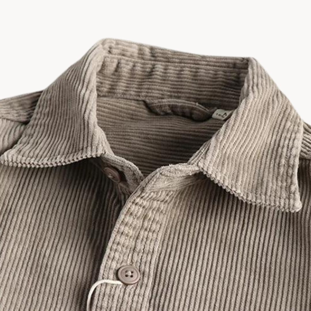 Chemise en velours côtelé pour homme en coton classique 4