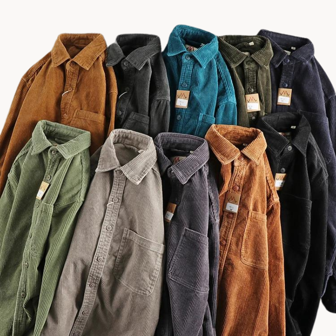 Chemise en velours côtelé pour homme en coton classique 5