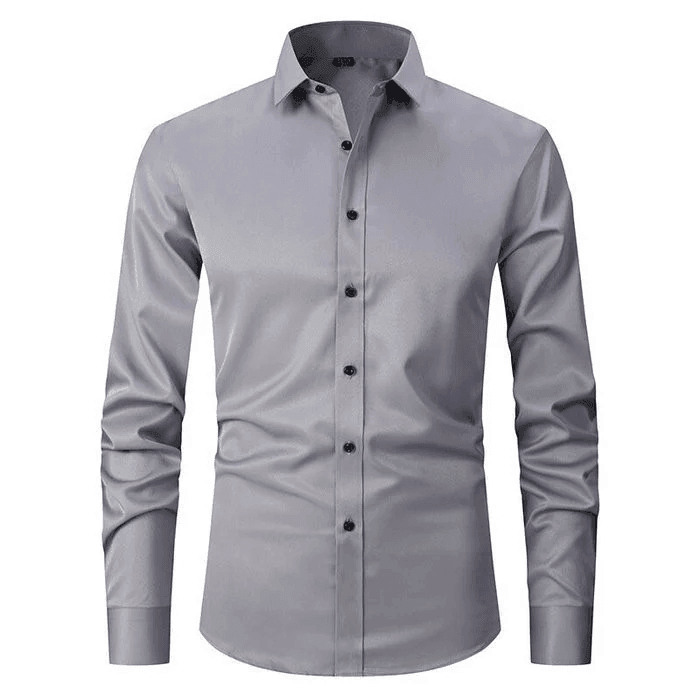 Chemise habillée ajustée en coton pour homme à manches longues 12