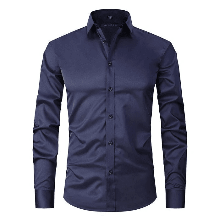 Chemise habillée ajustée en coton pour homme à manches longues 4