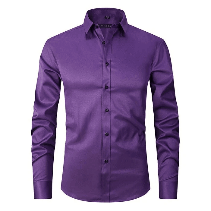 Chemise habillée ajustée en coton pour homme à manches longues 6