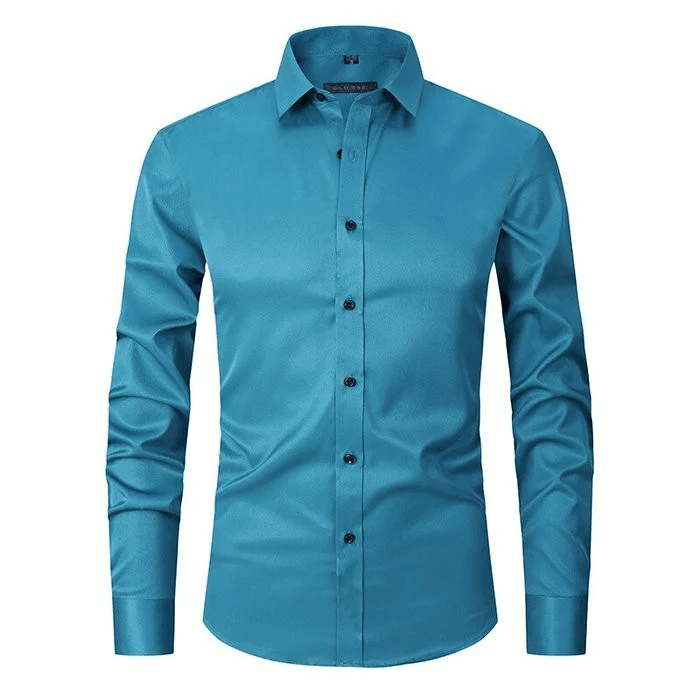 Chemise habillée ajustée en coton pour homme à manches longues 7