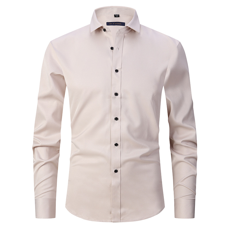 Chemise habillée ajustée en coton pour homme à manches longues 9