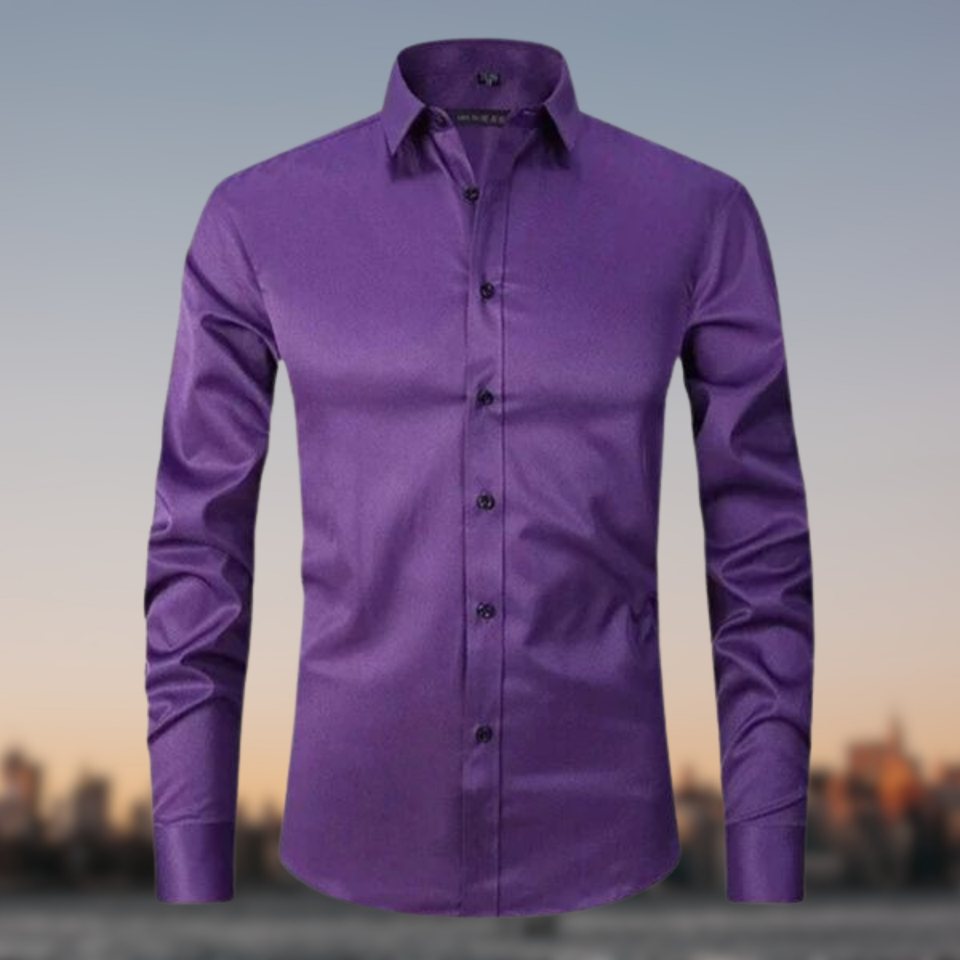 Chemise habillée ajustée pour homme en tissu respirant 4