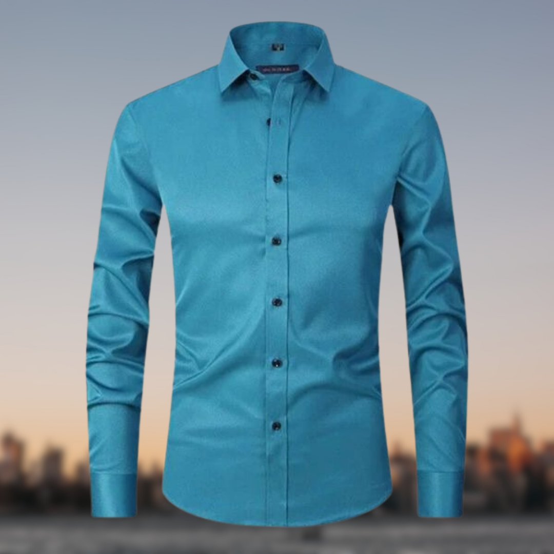 Chemise habillée ajustée pour homme en tissu respirant 5