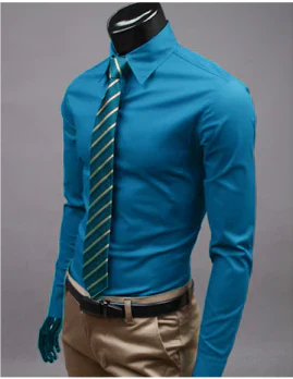 Chemise habillée en coton pour homme, coupe classique élégante 13