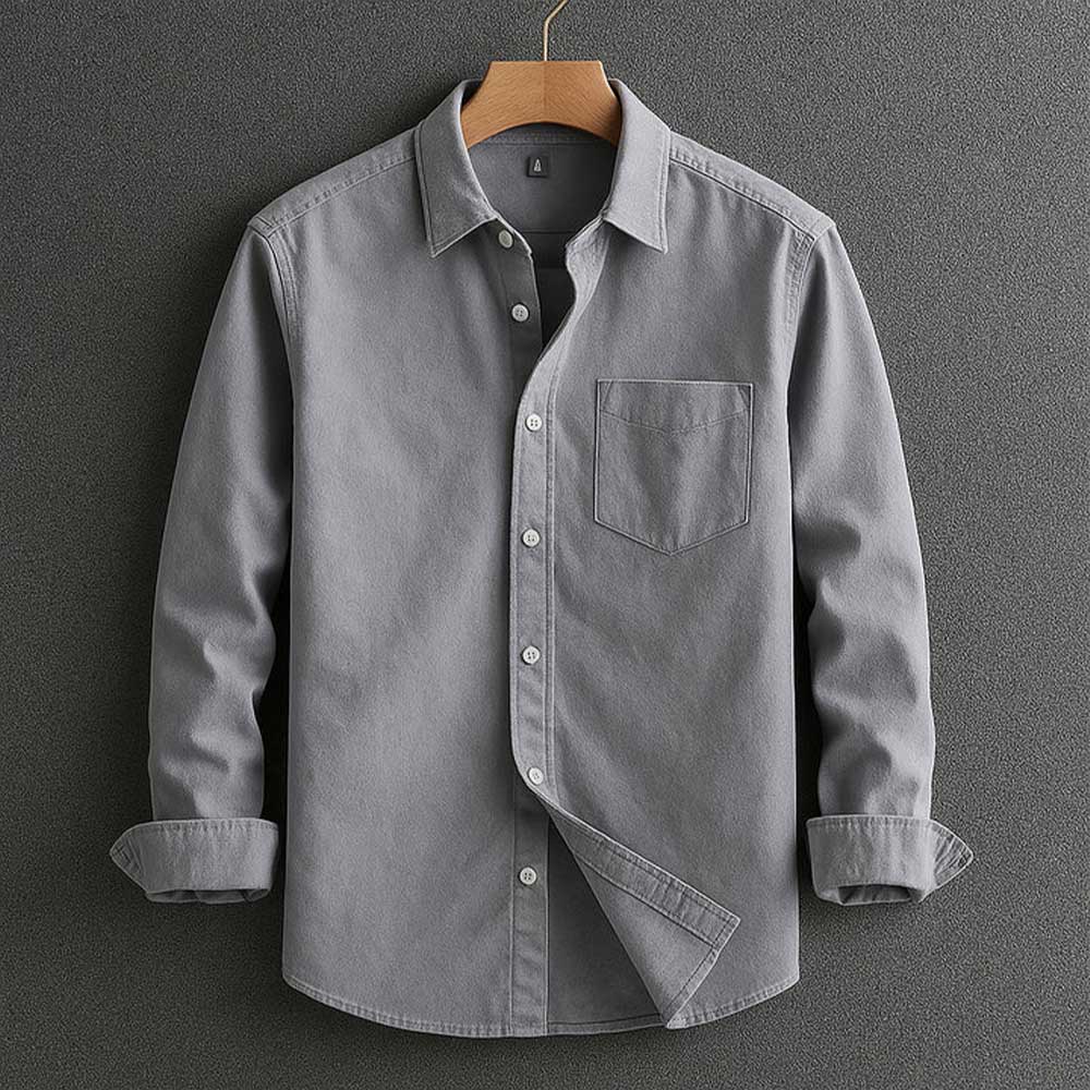 Chemise habillée en tissu biologique pour homme, col boutonné 2