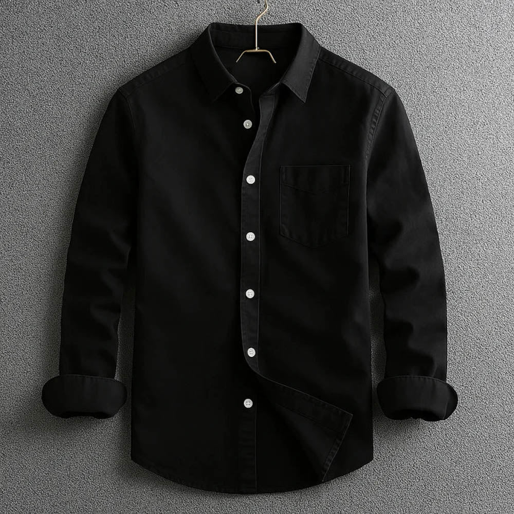 Chemise habillée en tissu biologique pour homme, col boutonné 5