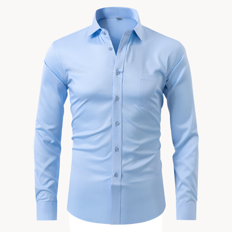 Chemise légère homme sans plis en tissu respirant 5
