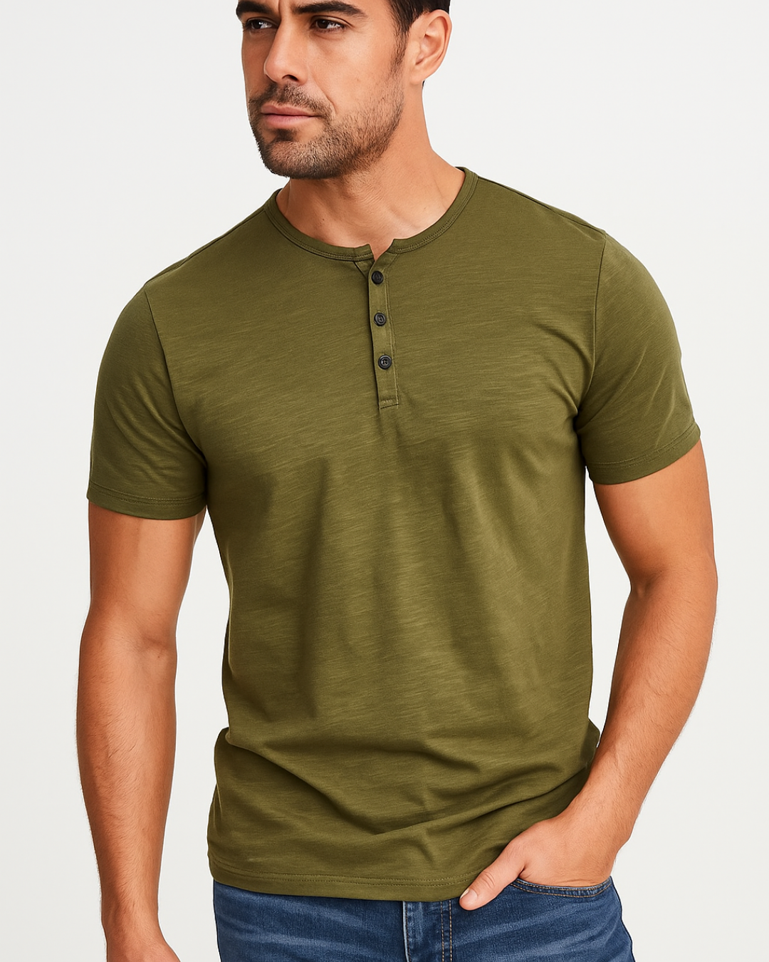 Chemise manche courte homme en coton avec col à boutons 5