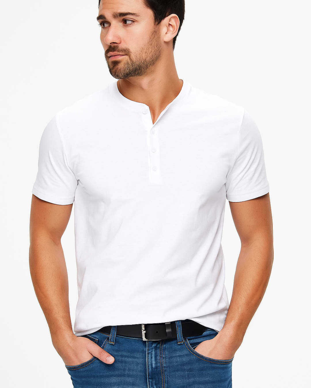 Chemise manche courte homme en coton avec col à boutons 6