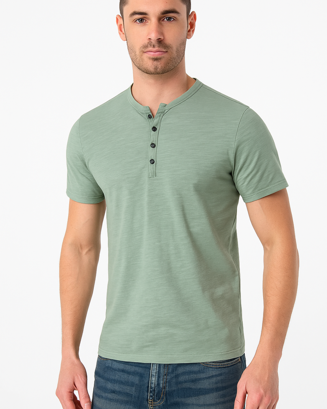 Chemise manche courte homme en coton avec col à boutons 7