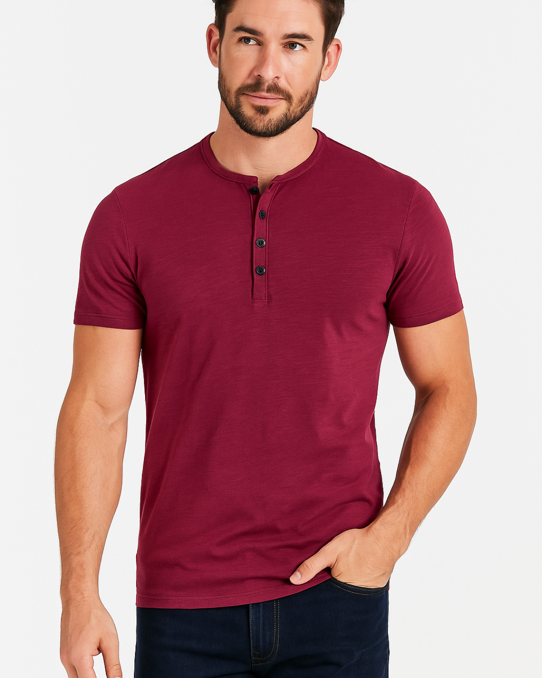 Chemise manche courte homme en coton avec col à boutons 8