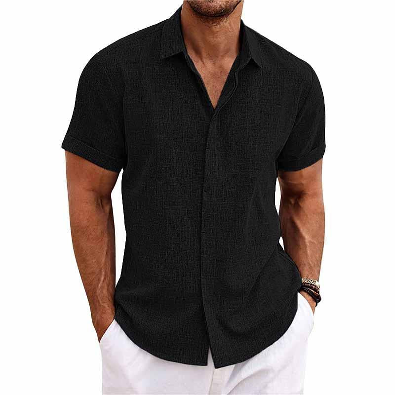 Chemise manche courte homme en coton décontractée élégante 2