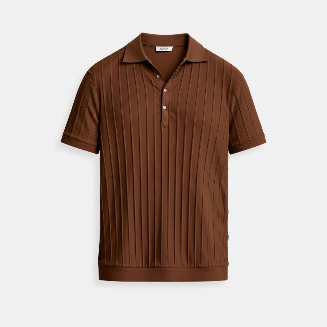 Chemise polo à rayures pour homme en coton ajustée 7