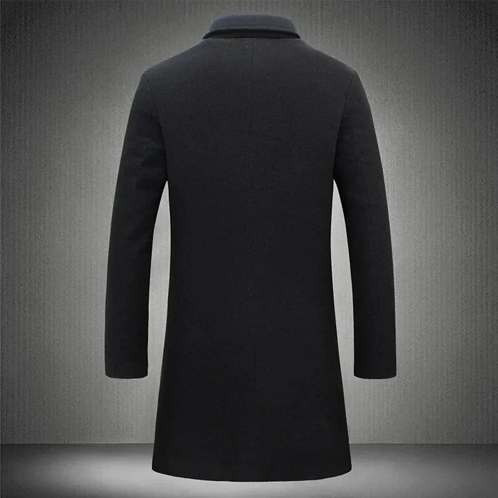 Manteau classique en laine pour homme hiver, coupe ajustée 2
