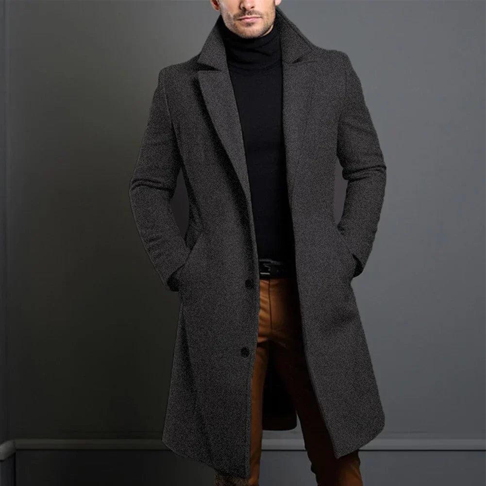 Manteau classique en laine pour homme hiver, coupe ajustée 3