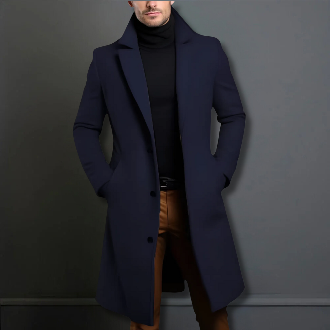 Manteau classique en laine pour homme hiver, coupe ajustée 4