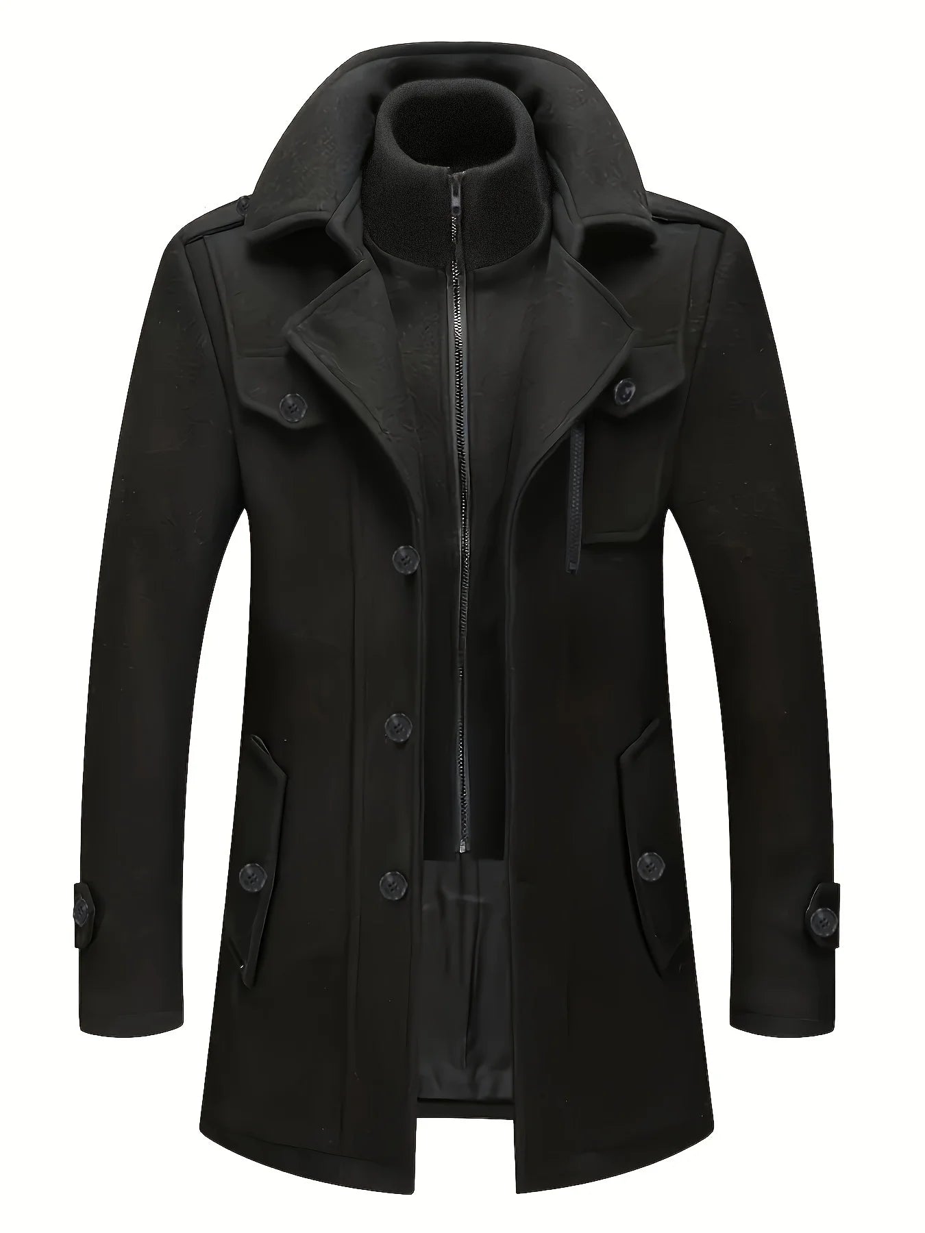 Manteau en laine homme hiver élégant et résistant au vent 2