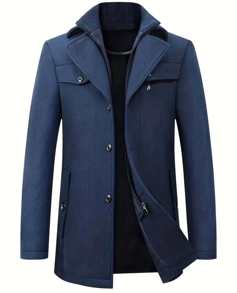 Manteau en laine homme hiver élégant et résistant au vent 6
