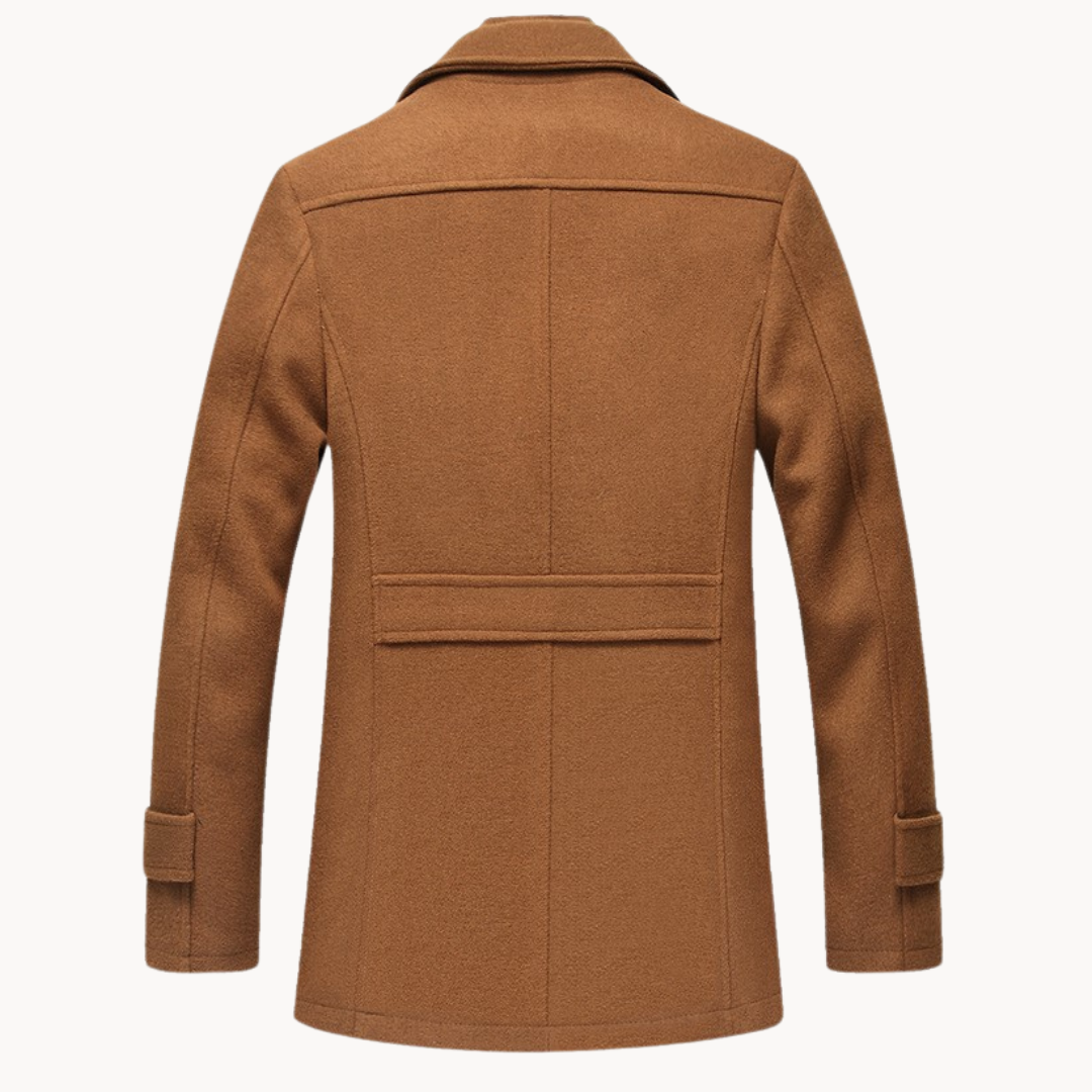 Manteau hiver homme en laine mélangée avec col cranté 2