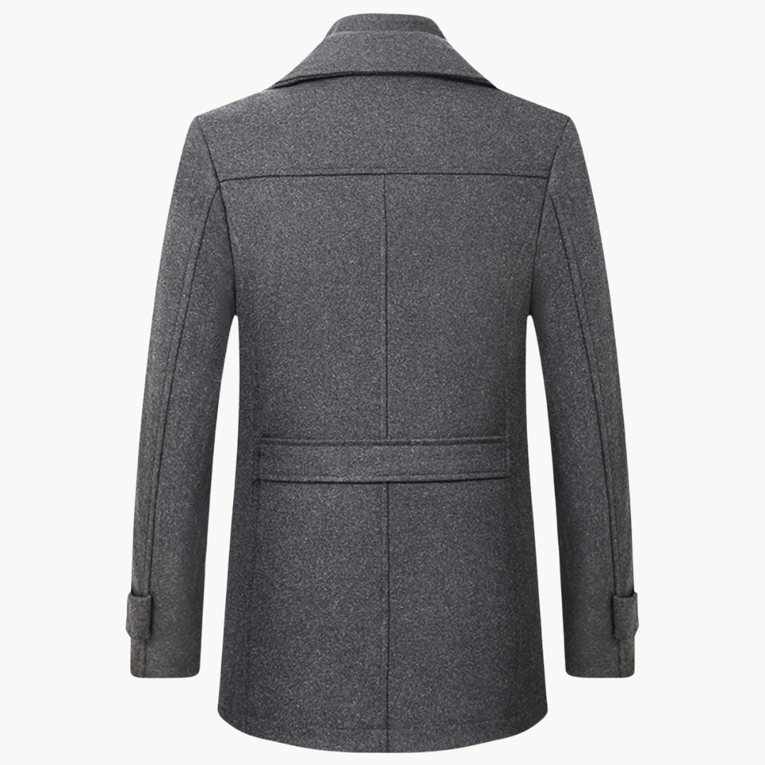 Manteau hiver homme en laine mélangée avec col cranté 5