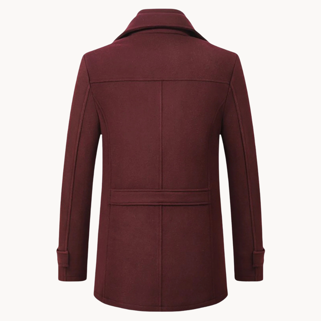 Manteau hiver homme en laine mélangée avec col cranté 7