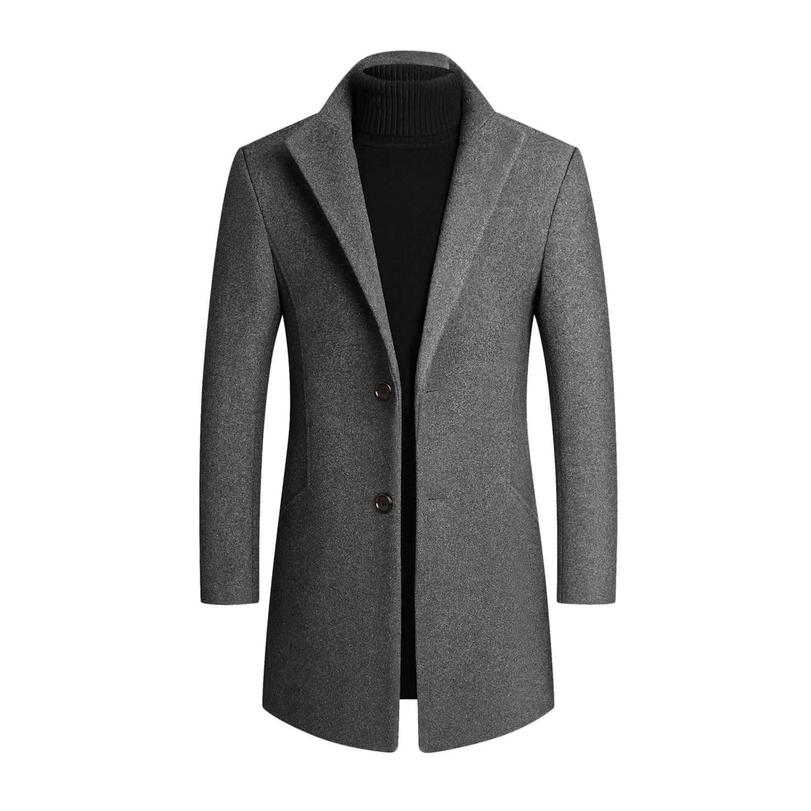 Manteau homme en laine classique pour hiver élégant 2