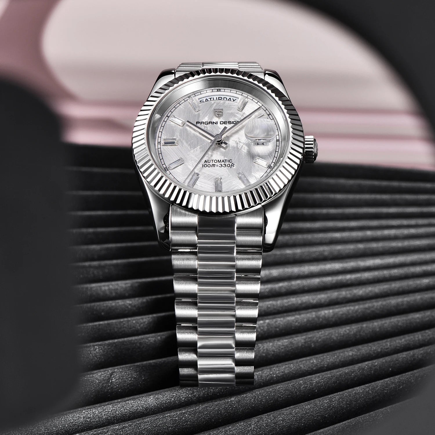 Montre homme luxe en acier inoxydable élégante et ajustable 4