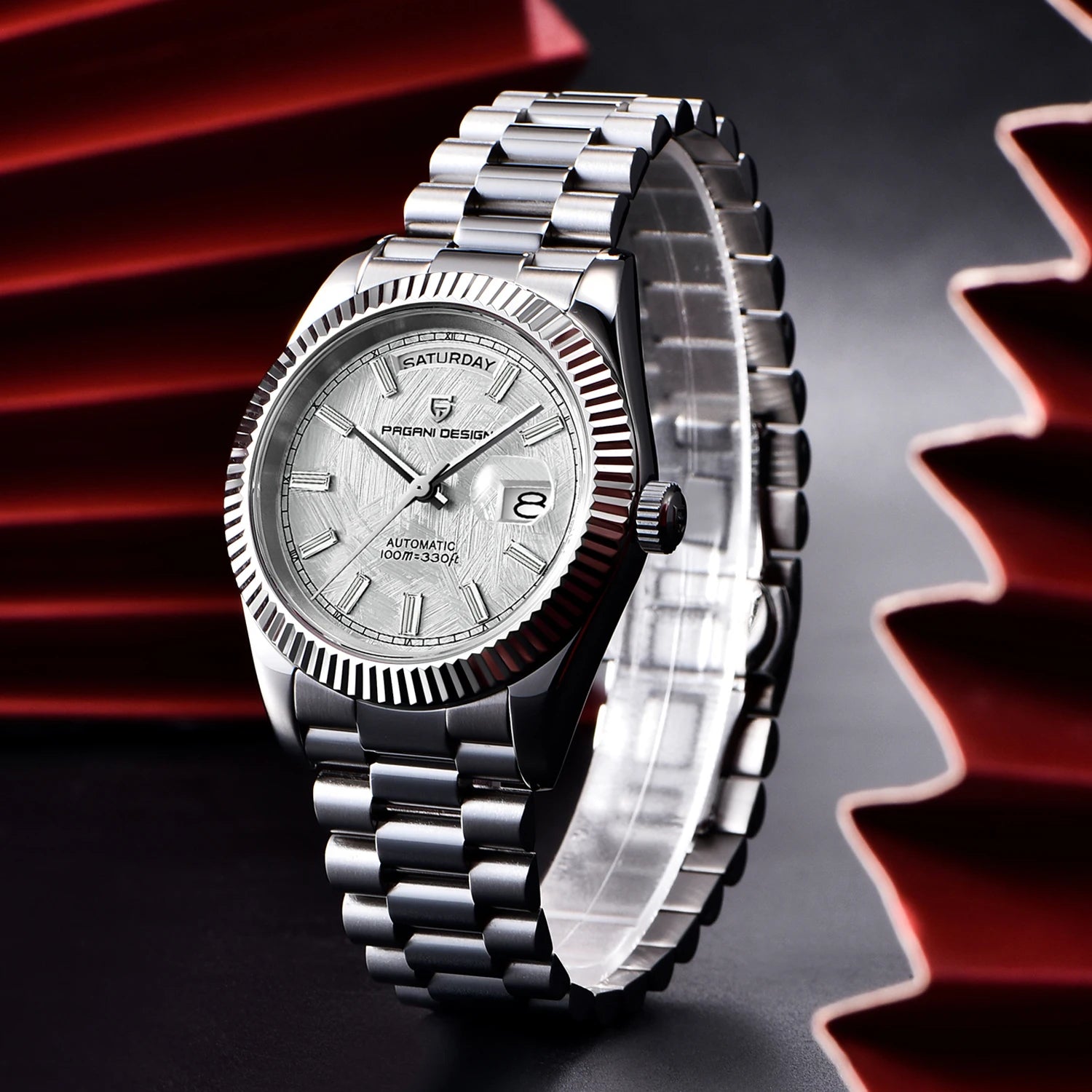 Montre homme luxe en acier inoxydable élégante et ajustable 5