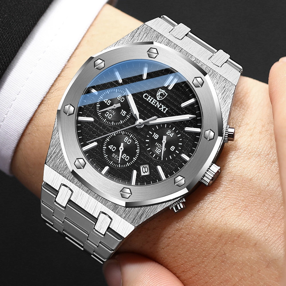 Montre homme luxe en acier inoxydable élégante et résistante à l'eau 6