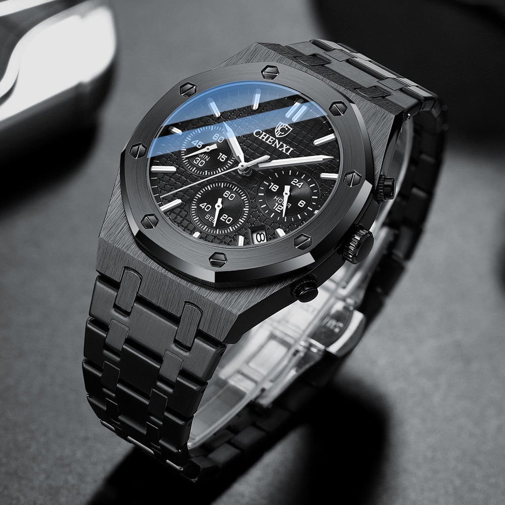 Montre homme luxe en acier inoxydable élégante et résistante à l'eau 7