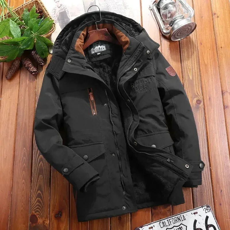 Parka d'hiver pour homme avec doublure chaude et capuche 4