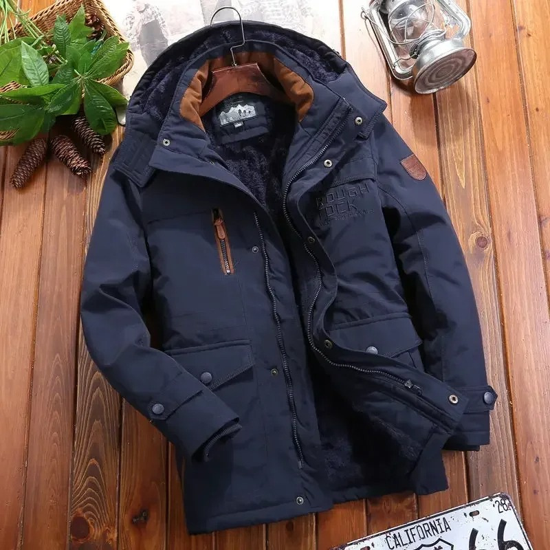 Parka d'hiver pour homme avec doublure chaude et capuche 5