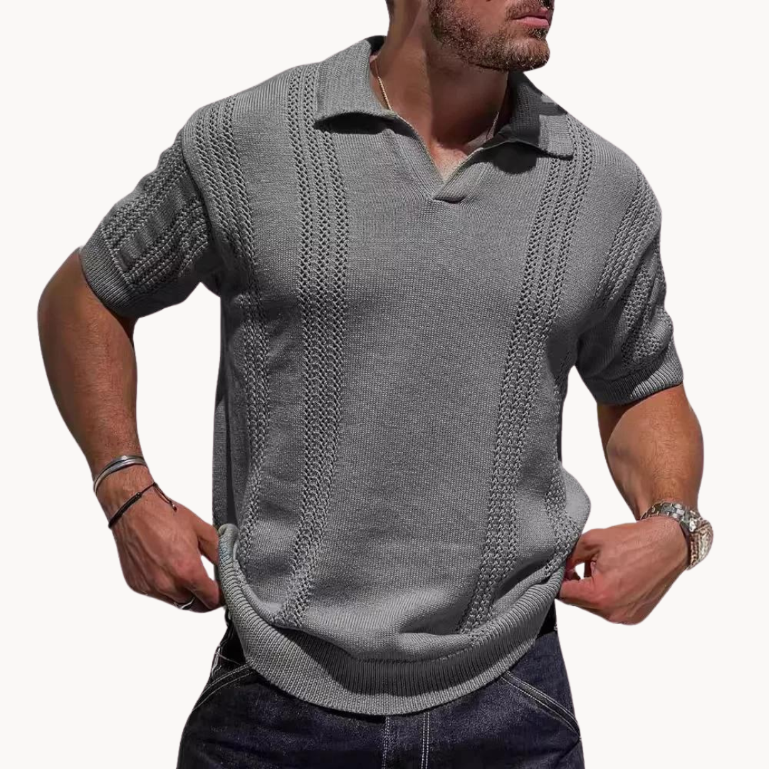Polo Manche Longue Homme en Polyester Élégant et Confortable 3