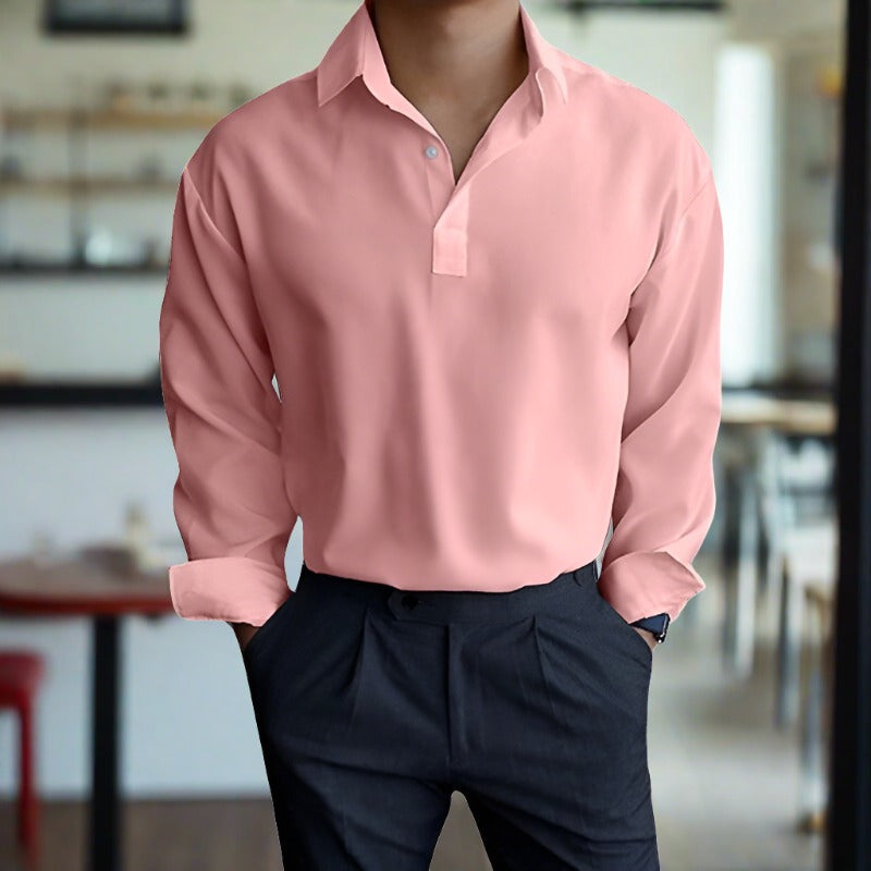 Polo à manches longues pour homme en tissu respirant 3