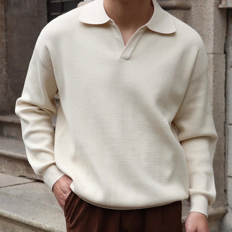 Polo élégant en coton pour homme sans boutons 0