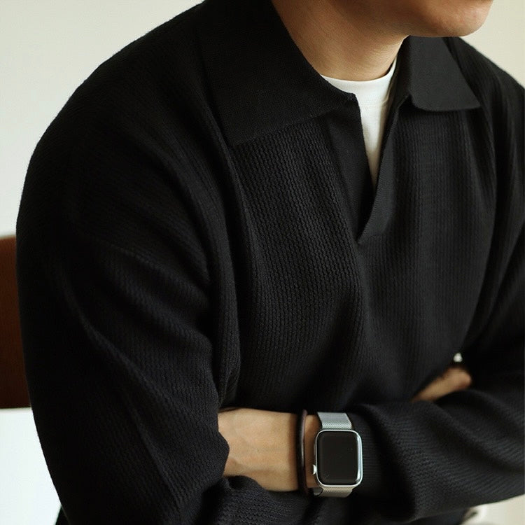 Polo élégant en coton pour homme sans boutons 8
