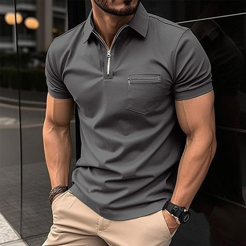 Polo en coton classique pour homme à manches longues 4