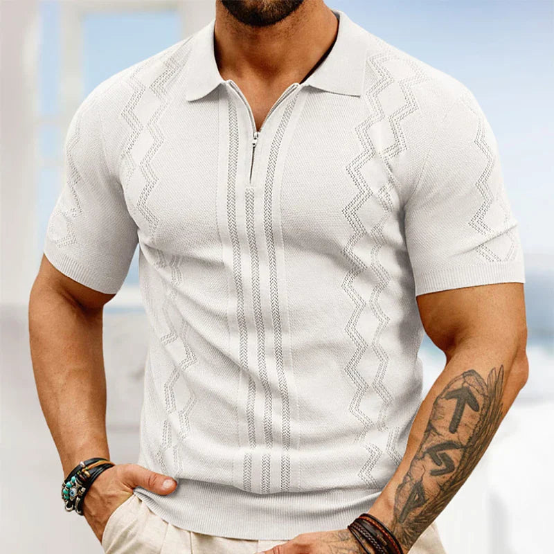 Polo en coton homme avec fermeture éclair 3