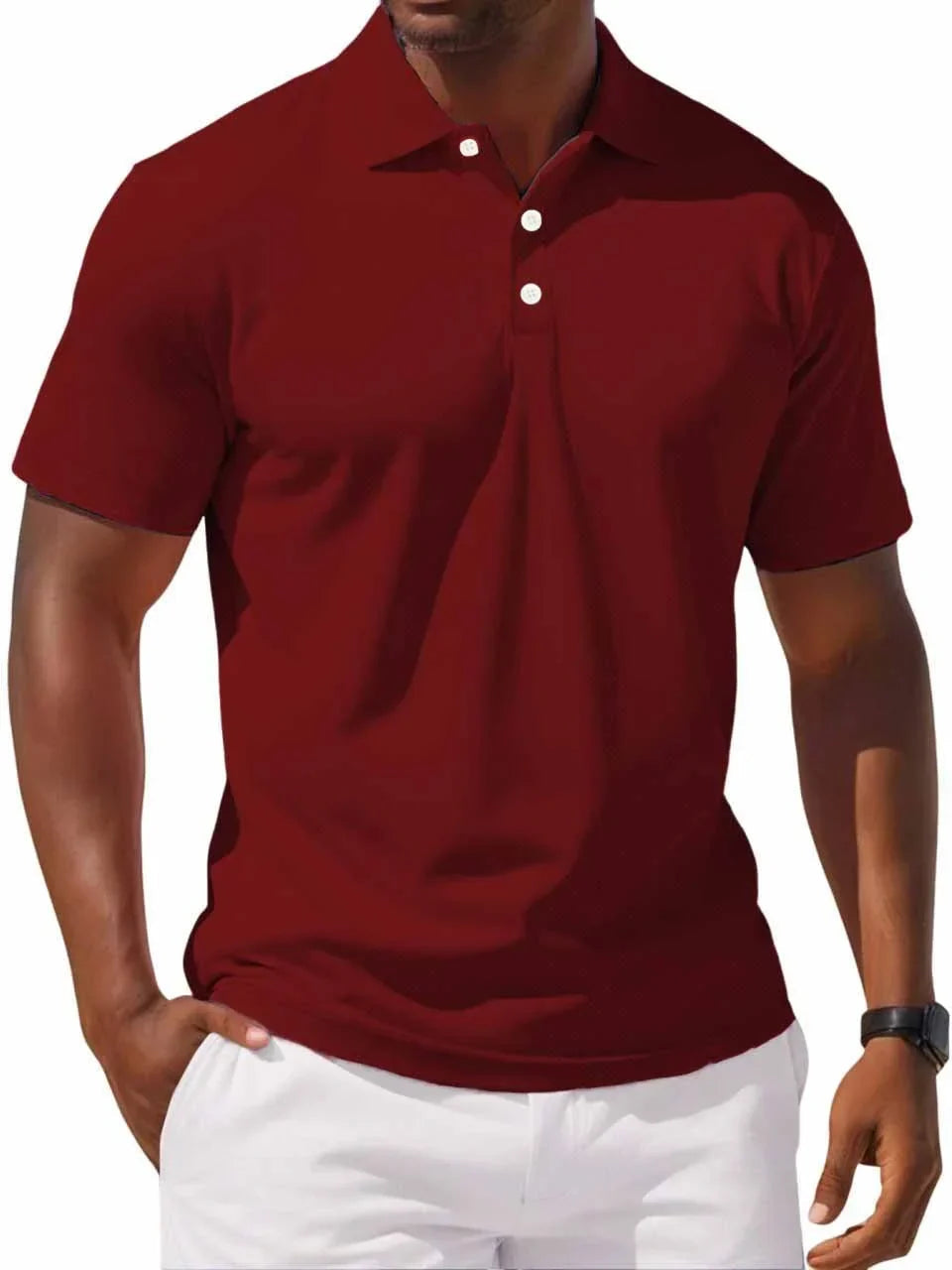 Polo en coton homme classique coupe ajustée 13