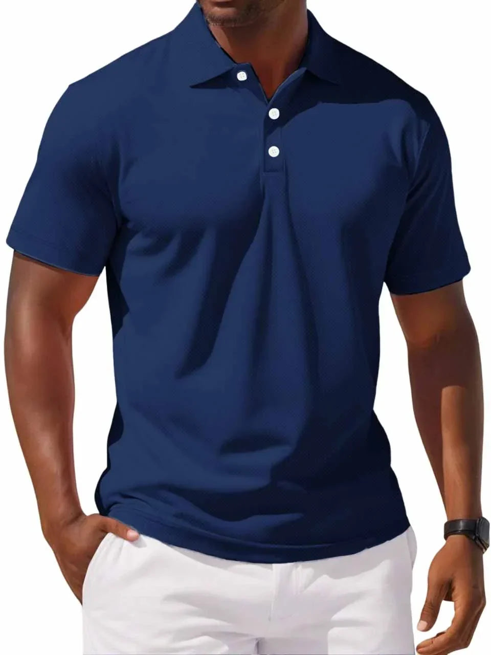 Polo en coton homme classique coupe ajustée 5