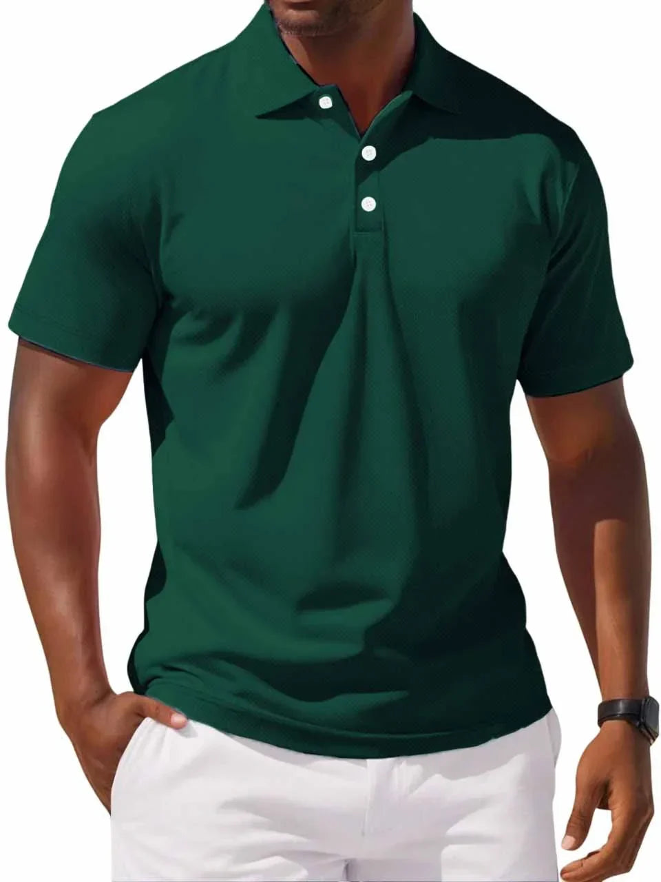 Polo en coton homme classique coupe ajustée 6