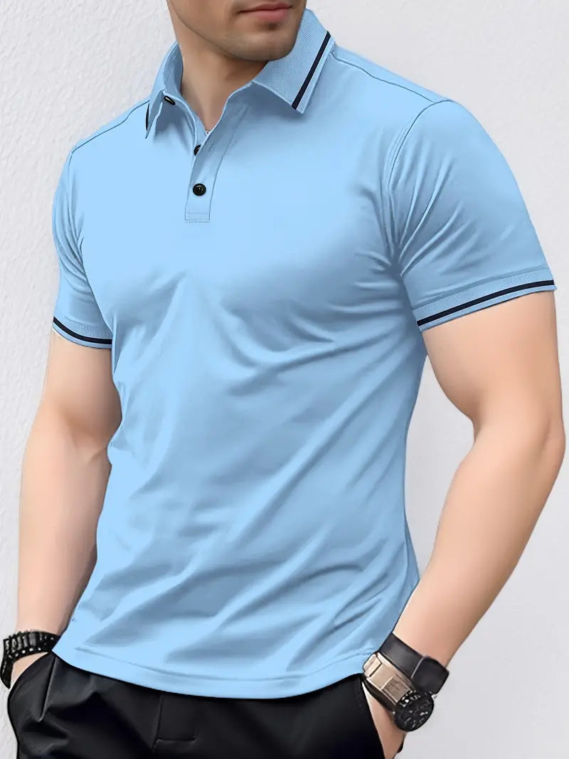Polo en coton homme coupe ajustée avec col contrasté 12