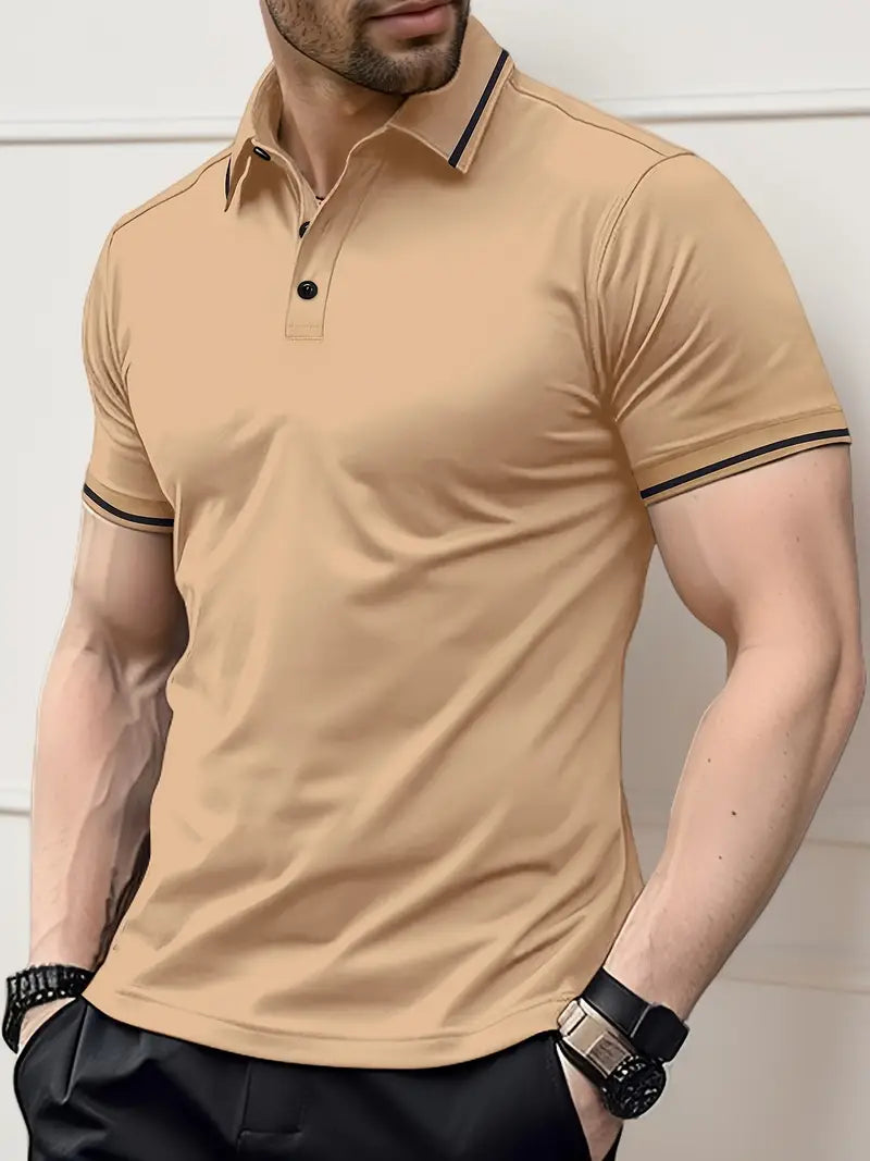 Polo en coton homme coupe ajustée avec col contrasté 14