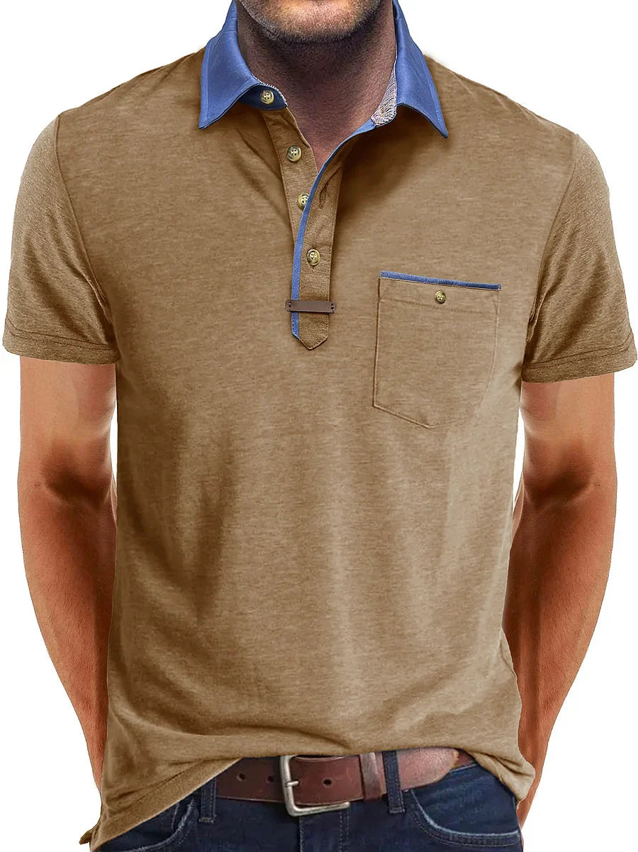 Polo en coton homme été élégant avec col classique 5