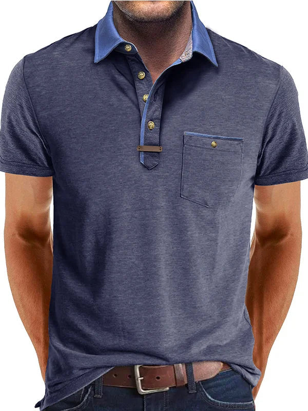 Polo en coton homme été élégant avec col classique 8