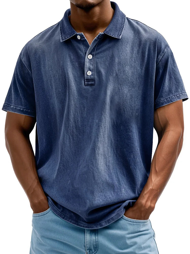Polo en coton vintage pour homme, style classique 3